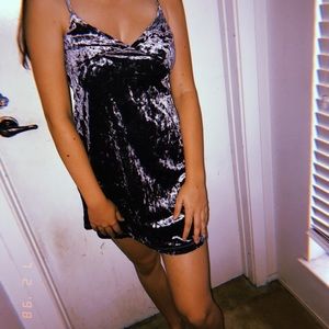 Blue/grey velvet dress